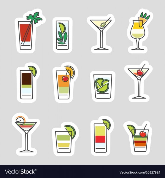 Фон со стикерами напитков