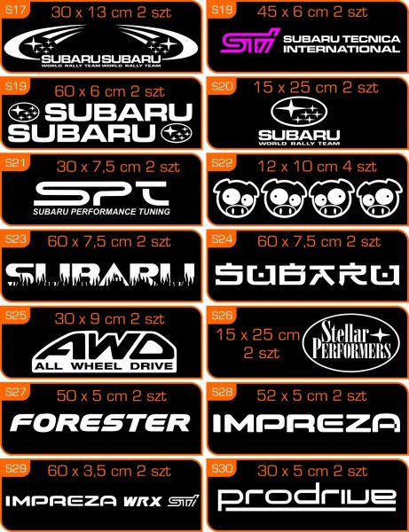 Subaru Импреза в наклейках