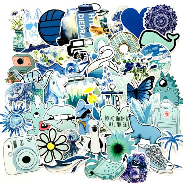 Голубые наклейки