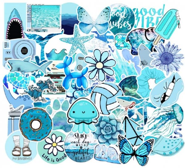 Стикеры голубая тема