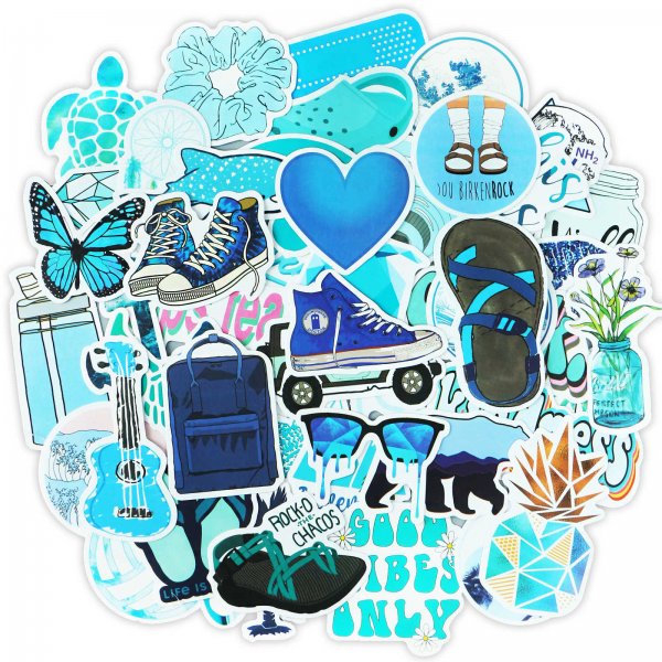 С наклейками синяя