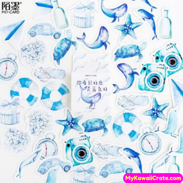 Голубые наклейки