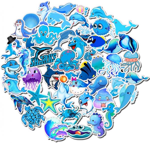 Стильные синие Стикеры