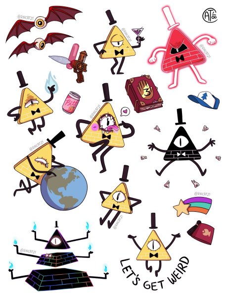 Наклейки Гравити Фолз Билл шифр