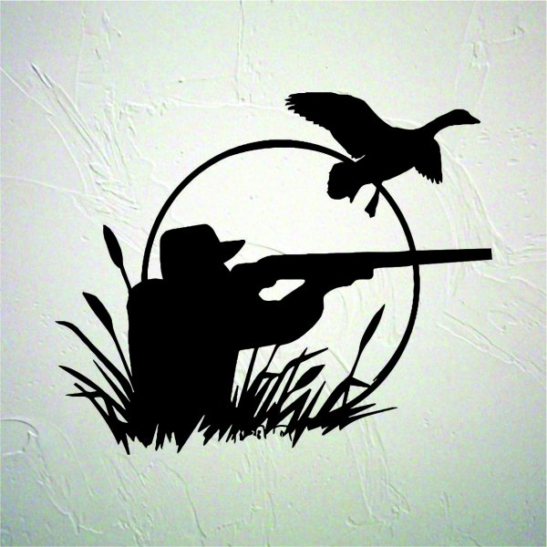 Силуэт охотника с ружьем