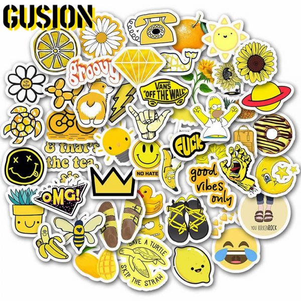 Наклейки на желтую тему