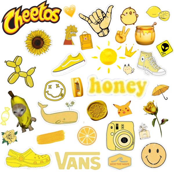 Эстетичные Стикеры желтые