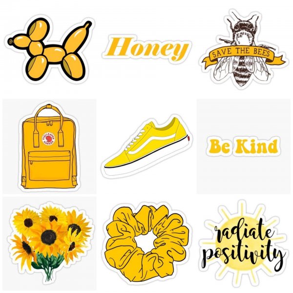 Стикеры для распечатки желтые