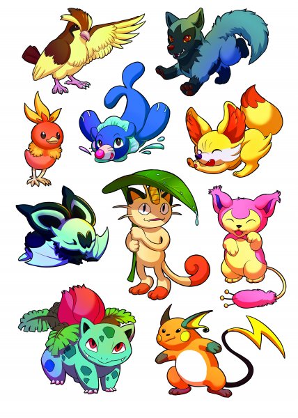 Стикер пак покемоны