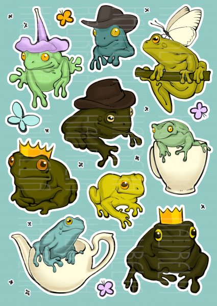 Лягушка стикер