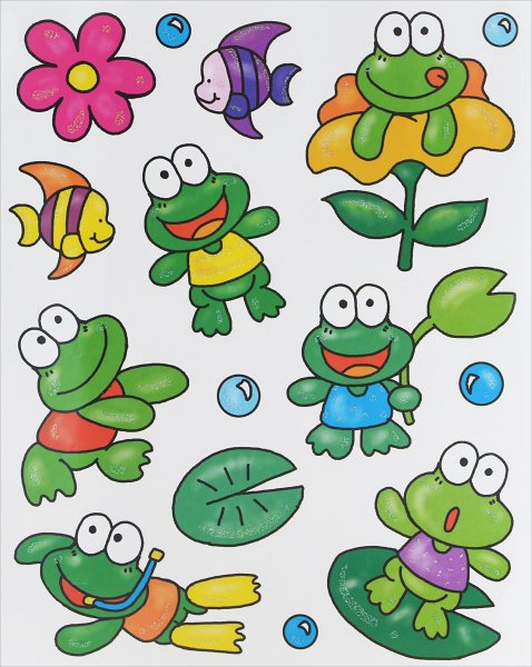 Наклейки "веселая лягушка"