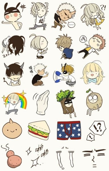 Аниме 19 дней однажды Чиби наклейки