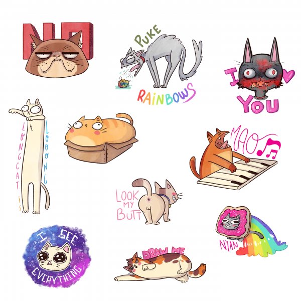 Стикеры кошки