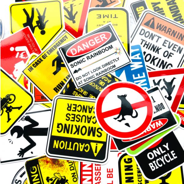 Наклейка Warning