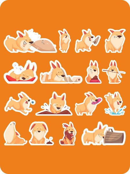 Корги виниловая наклейка