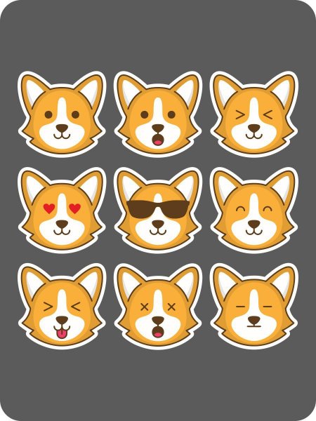 Корги рисунок схема