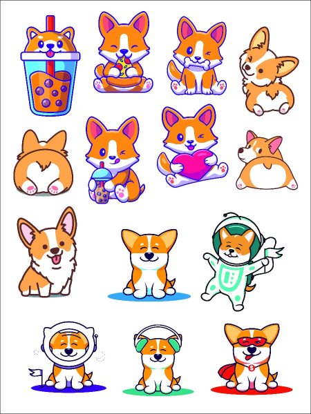 Корги мультяшный