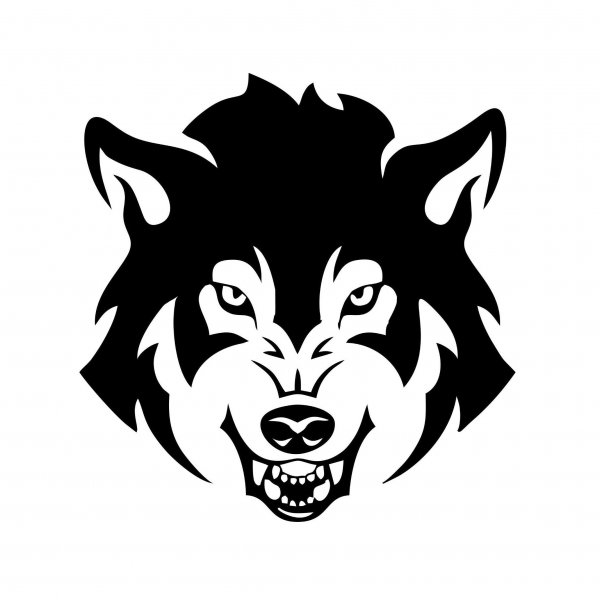 Наклейка оскал волка