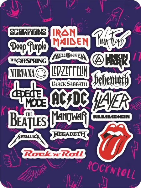 Наклейки рок групп