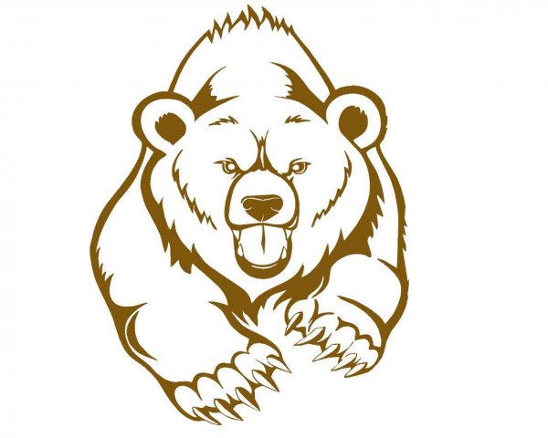 Трафарет для выжигания медведь