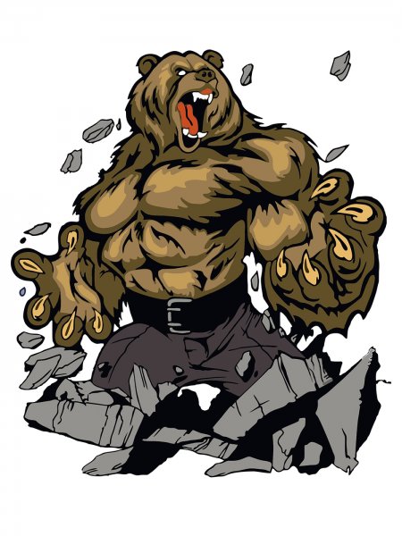 Медведь на фоне солнца