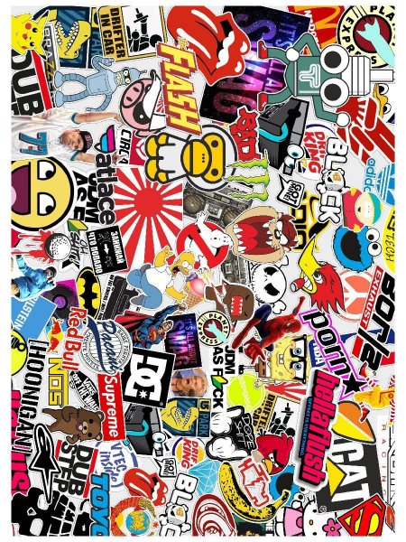 Наклейка стикербомбинг виниловый сплошной "вид 24"