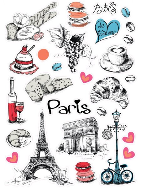Стикеры Париж для ежедневника