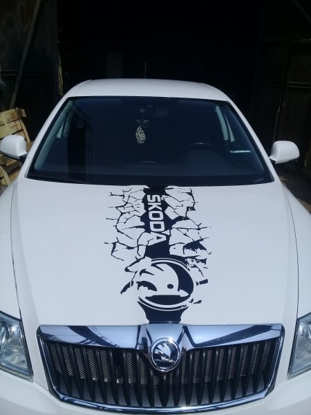 Наклейка на капот Шкода Октавия а7