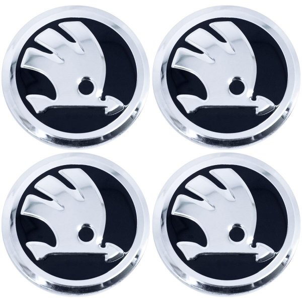 Наклейки на колпачки дисков Шкода Октавия с логотипом 56мм