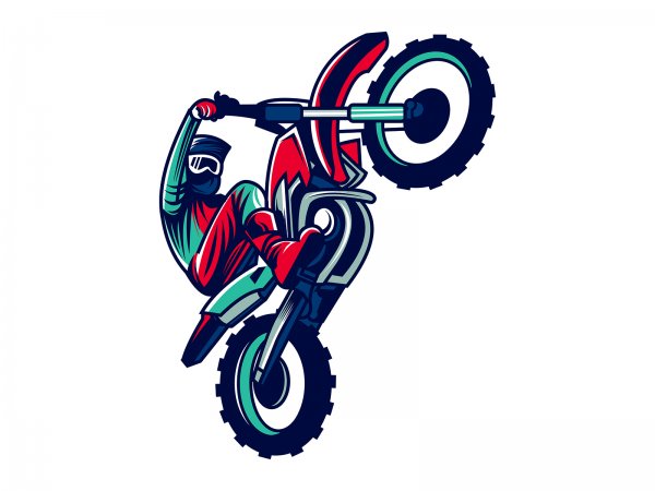 Мотокроссный мотоцикл вектор
