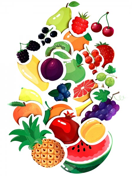 Фрукты и овощи (с наклейками)