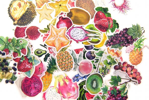 Наклейки фрукты ягоды в детской