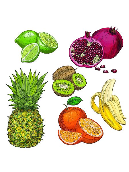 Стикеры фруктов и овощей