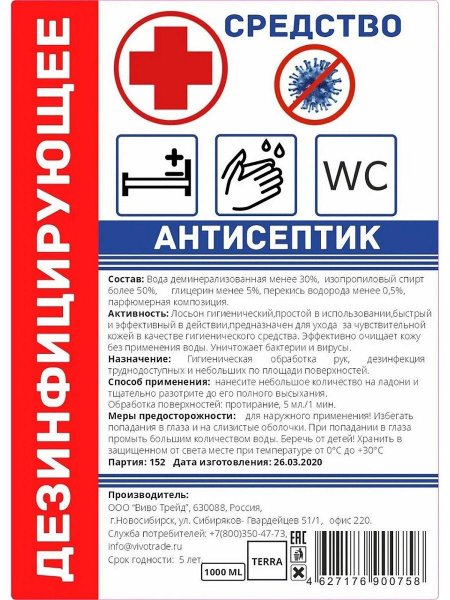 Антисептик табличка