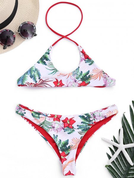 Купальник с завышенной талией с кактусами