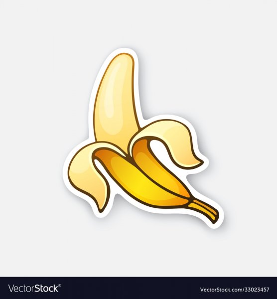 Круглая наклейка на банане