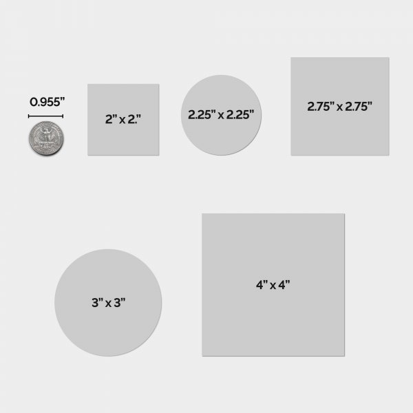 Стикеры Размеры