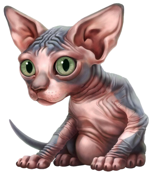 Мультяшный кот сфинкс