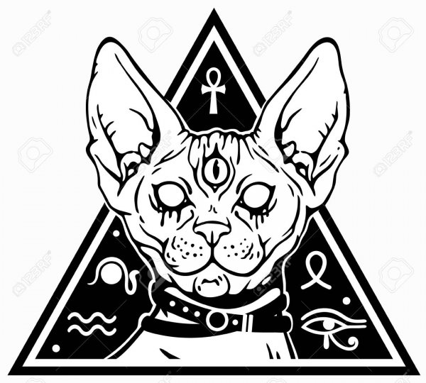 Сфинкс тату вектор