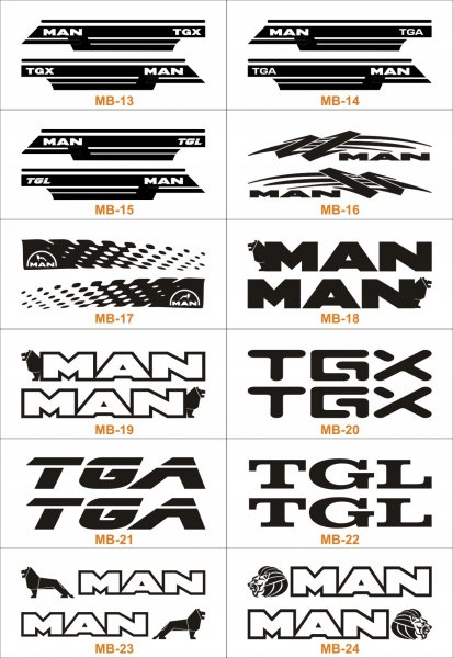 Наклейки на кабину ман ТГА