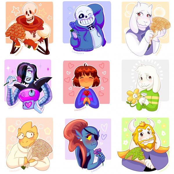 Наклейки андертейл Санс