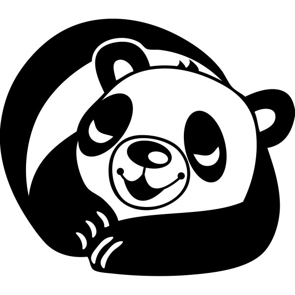 Черно белые наклейки панды