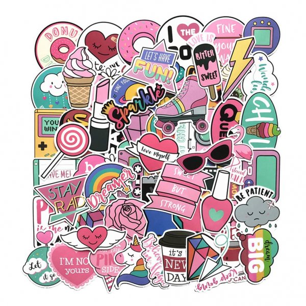 Розовые наклейки