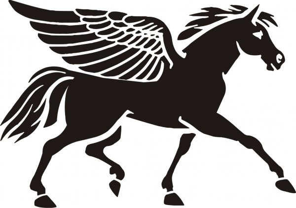 Пегас трафарет