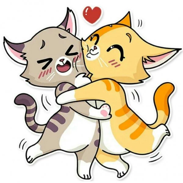 Мультяшки обнимаются