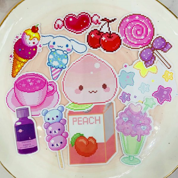 Пиксельные наклейки для детей