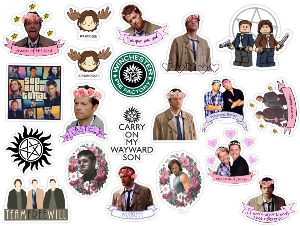 Сериал сверхъестественное наклейки