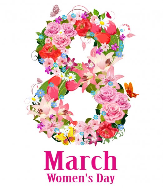 С 8 марта надпись