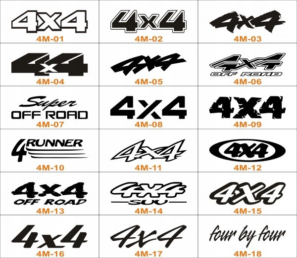 Наклейки на внедорожники 4х4