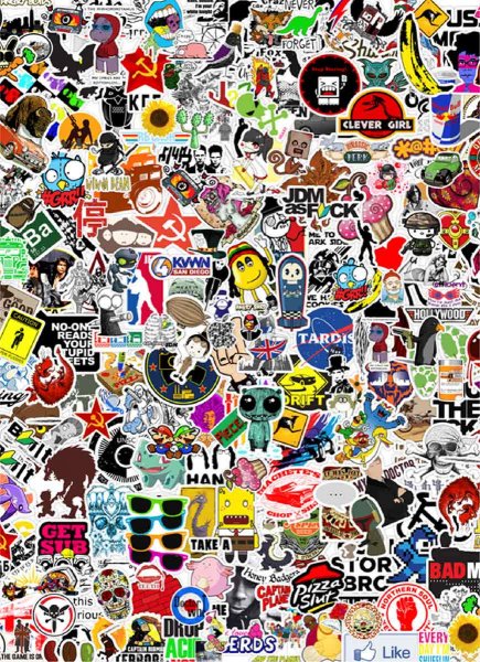 Наклейка стикербомбинг виниловый сплошной "вид 24"